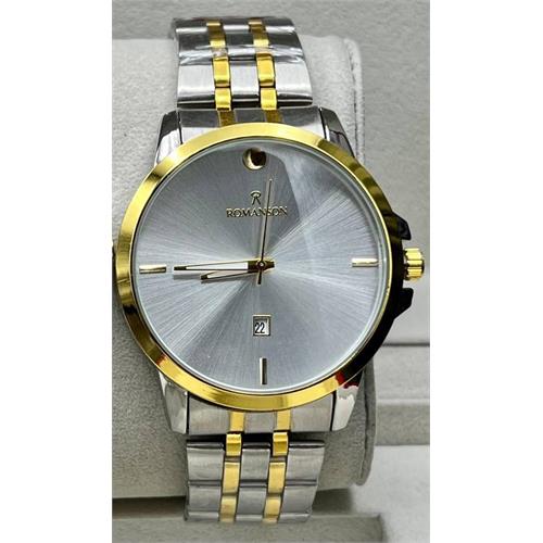 ساعت مردانه رومانسون بنداستیل دو رنگ صفحه سفید - کد 340