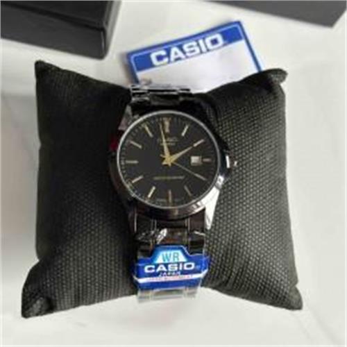 ساعت کاسیو بند استیل مشکی صفحه مشکی مردانه - کد 180