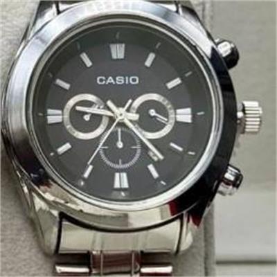 ساعت کاسیو بند استیل نقره ای صفحه مشکی زنانه - کد 199