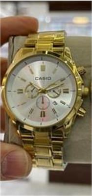 ساعت کاسیو بند استیل طلایی صفحه سفید مردانه - کد 192