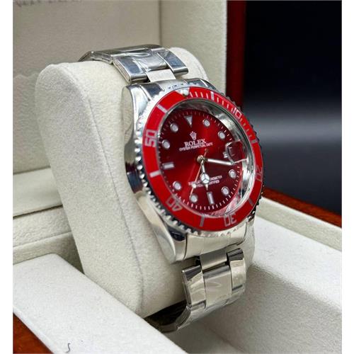 ساعت رولکس مردانه ساب مارین بندنقره ای صفحه قرمز