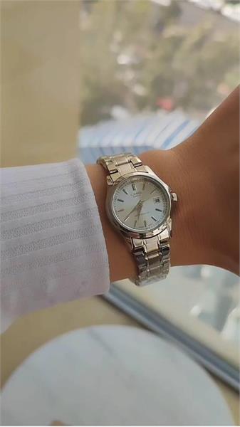 ساعت کاسیو زنانه نقره ای صفحه سفید