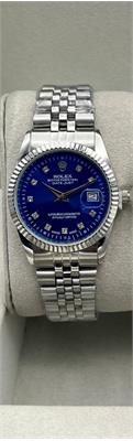 ساعت رولکس بند استیل نقره ای صفحه آبی مردانه - کد 138