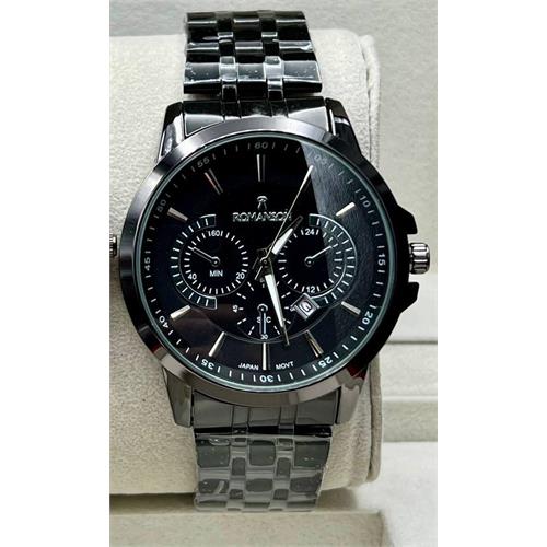 ساعت مردانه رومانسون مدل کوکو جدید بند مشکی صفحه مشکی- کد364