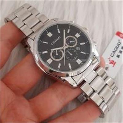 ساعت کاسیو بند استیل نقره ای صفحه مشکی مردانه - کد 198