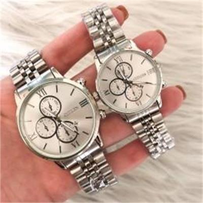 ست ساعت سیتیزن بند استیل نقره ای صفحه سفید - کد 330