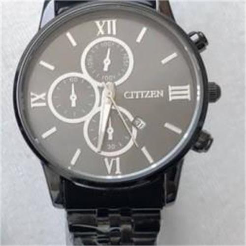 ساعت سیتیزن بند استیل مشکی صفحه مشکی زنانه - کد 335