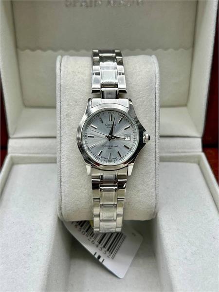 ساعت کاسیو بندنقره ای صفحه سفید زنانه - کد373