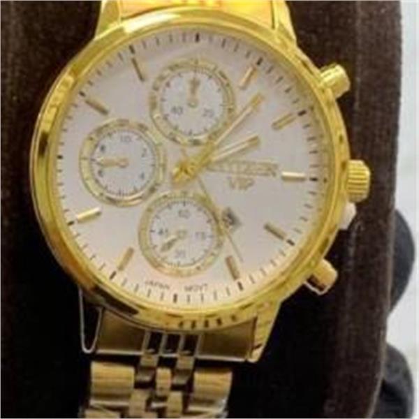 ساعت سیتیزن بندطلایی صفحه سفید زنانه - کد 293