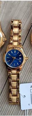 ساعت کاسیو بند استیل طلایی صفحه آبی زنانه - کد 172