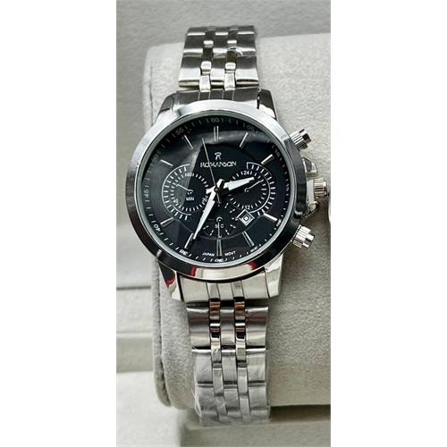 ساعت زنانه رومانسون مدل کوکو جدید بندنقره ای صفحه مشکی - کد359