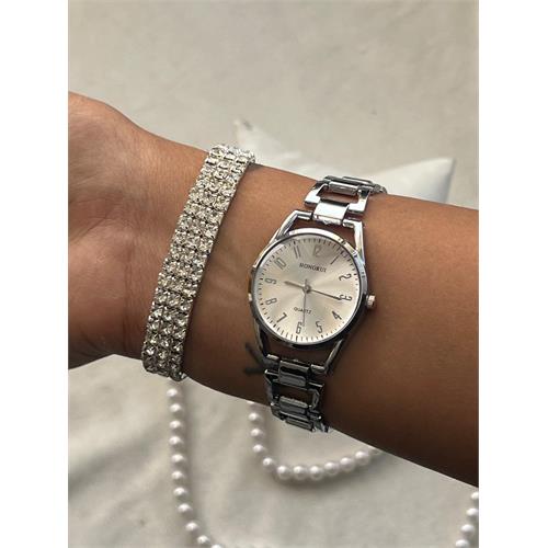 ساعت هانگری نقره ای با دستبند