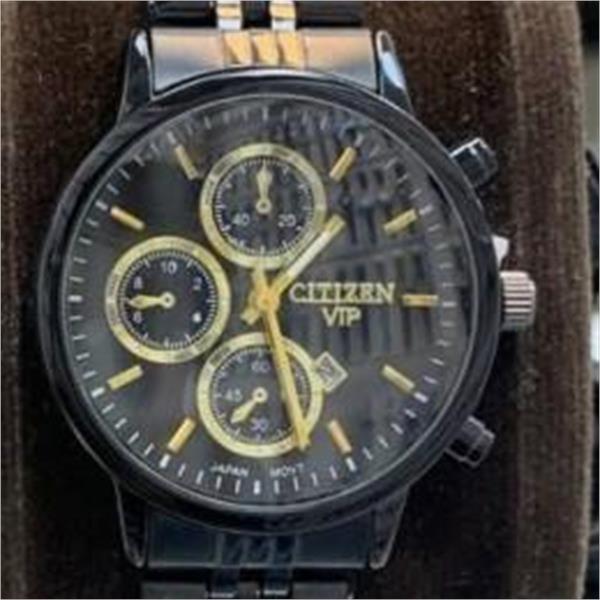 ساعت سیتیزن بندمشکی صفحه مشکی زنانه - کد 302