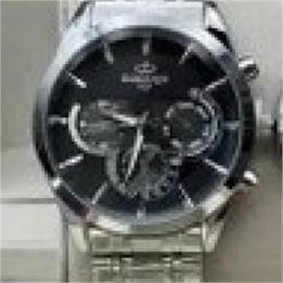 ساعت الگانس بند استیل نقره ای صفحه مشکی مردانه - کد 241