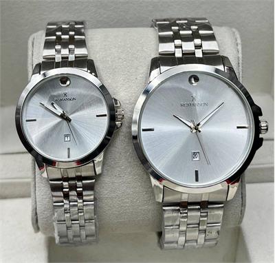 ساعت ست رومانسون بندنقره ای صفحه سفید - کد 345