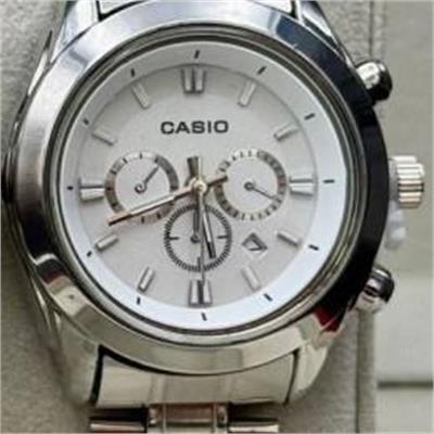 ساعت کاسیو بند استیل نقره ای صفحه سفید زنانه - کد 202