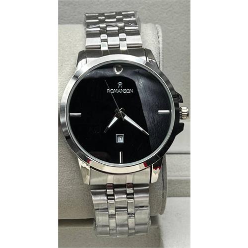 ساعت مردانه رومانسون بندنقره ای صفحه مشکی - کد343