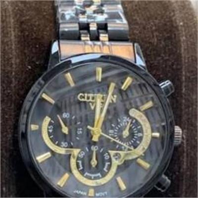 ساعت سیتیزن بند استیل مشکی صفحه مشکی زنانه - کد 275