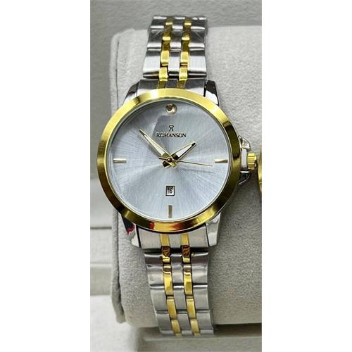 ساعت زنانه رومانسون بنداستیل دو رنگ صفحه سفید - کد 341