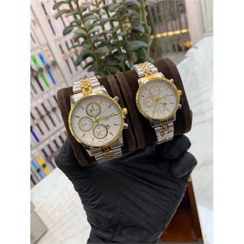 ساعت ست سیتیزن بنددورنگ طلایی صفحه سفید - کد279