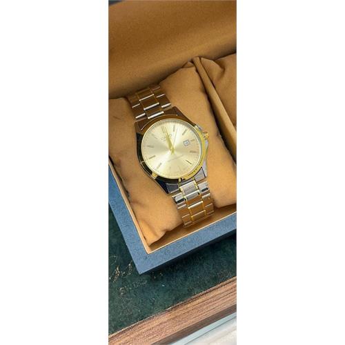 ساعت کاسیو بند استیل 2 رنگ طلایی صفحه طلایی مردانه - کد 156