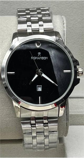 ساعت مردانه رومانسون بندنقره ای صفحه مشکی - کد343