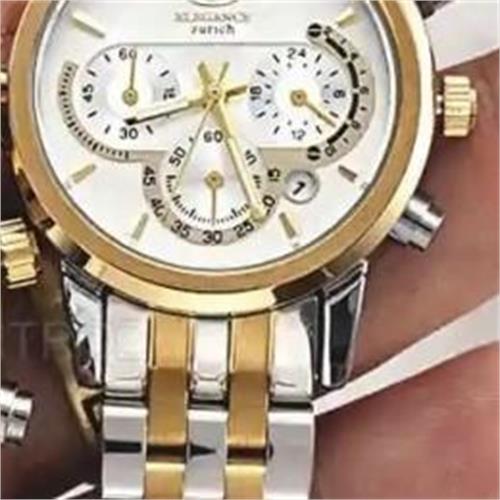 ساعت الگانس بند استیل طلایی صفحه سفید زنانه - کد239