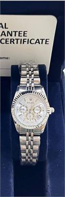 ساعت رولکس بند استیل نقره ای صفحه سفید زنانه - کد 148