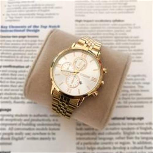 ساعت سیتیزن بند استیل طلایی صفحه سفید مردانه - کد 322