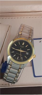 ساعت کاسیو بند استیل 2 رنگ طلایی صفحه مشکی زنانه - کد 151