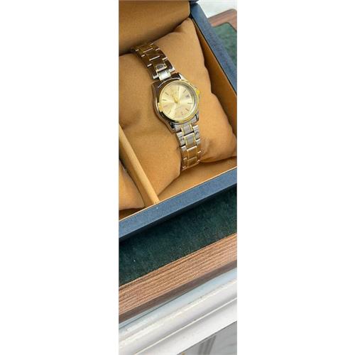 ساعت کاسیو بند استیل 2 رنگ طلایی صفحه طلایی زنانه - کد 157