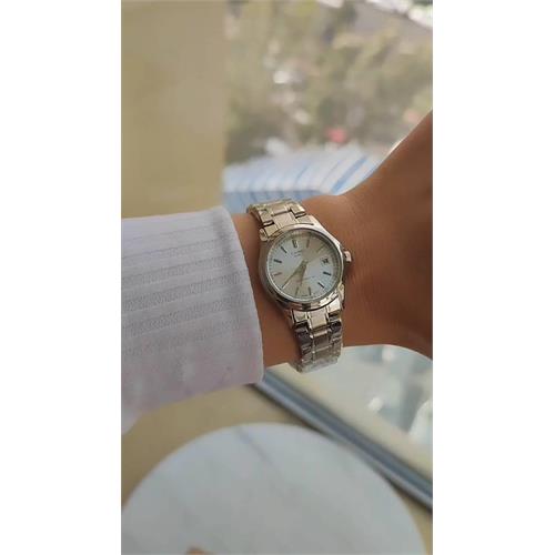 ساعت کاسیو زنانه نقره ای صفحه سفید