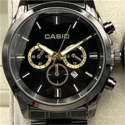 ساعت کاسیو بند استیل مشکی صفحه مشکی مردانه - کد 204