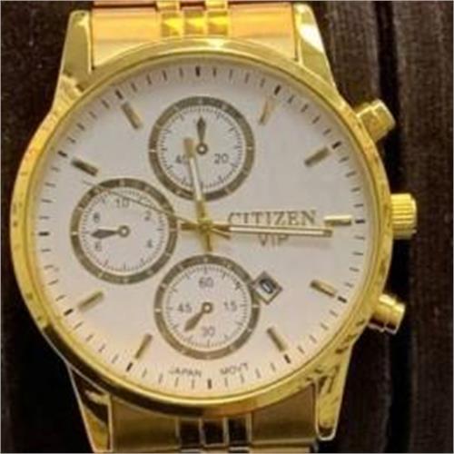 ساعت سیتیزن بندطلایی صفحه سفید مردانه - کد 292