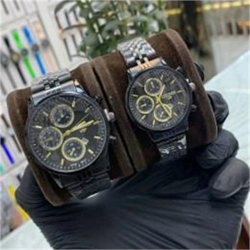 ساعت ست سیتیزن  بندمشکی صفحه مشکی - کد 300