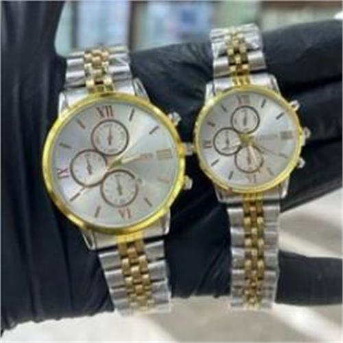 ساعت ست سیتیزن بنددورنگ طلایی صفحه سفید - کد 306