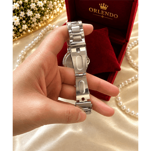 ساعت بنداستیل مردانه نقره ای Orlendo