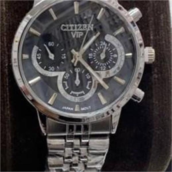 ساعت سیتیزن بند استیل نقره ای صفحه مشکی زنانه - کد 269