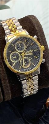 ساعت سیتیزن بند استیل 2 رنگ طلایی صفحه مشکی زنانه - کد 278