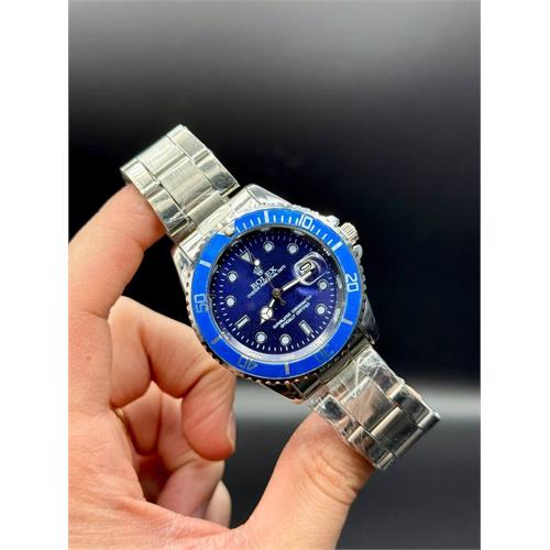 ساعت رولکس مردانه ساب مارین بندنقره ای صفحه آبی