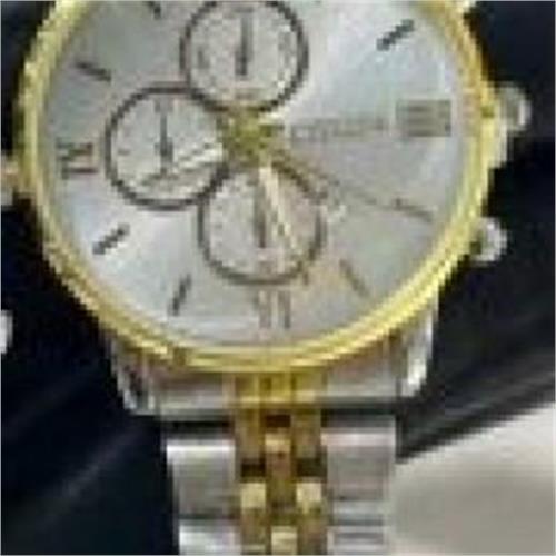 ساعت سیتیزن  بنددورنگ طلایی صفحه سفید زنانه - کد 308