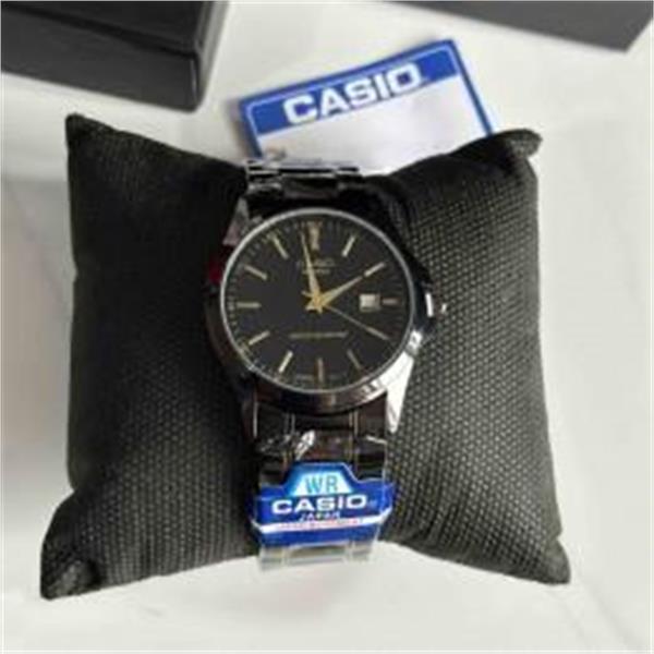 ساعت کاسیو بند استیل مشکی صفحه مشکی مردانه - کد 180