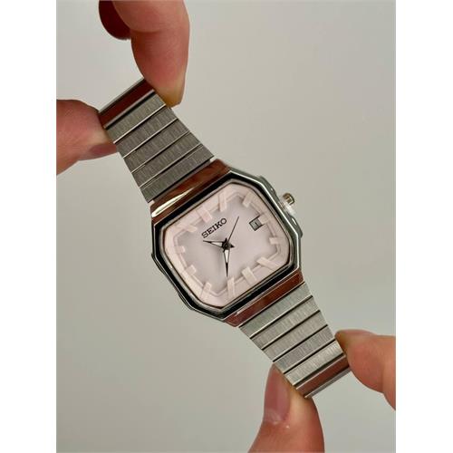 ساعت سیکو مردانه بند نقره ای صفحه صورتی - کد372