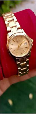 ساعت کاسیو بند استیل طلایی صفحه طلایی زنانه - کد 169