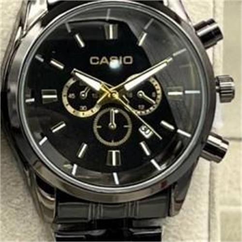 ساعت کاسیو بند استیل مشکی صفحه مشکی زنانه - کد 205