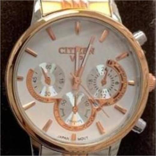 ساعت سیتیزن بند استیل 2 رنگ رزگلد صفحه سفید زنانه- کد 260