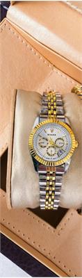 ساعت رولکس بند استیل 2 رنگ طلایی صفحه طلایی زنانه - کد 142