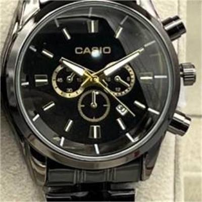 ساعت کاسیو بند استیل مشکی صفحه مشکی زنانه - کد 205