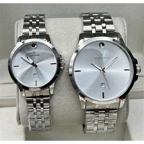 ساعت ست رومانسون بندنقره ای صفحه سفید - کد345