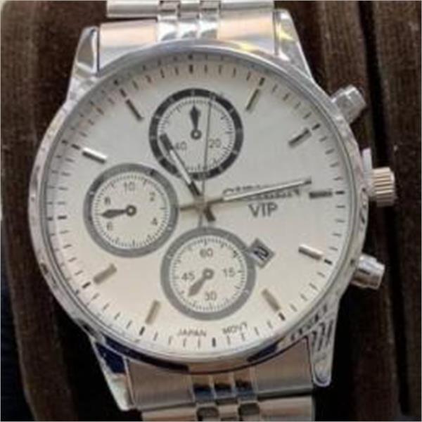 ساعت سیتیزن بندنقره ای صفحه سفید مردانه - کد 298